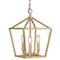 Jonathan Y Ojai 10" 3-Light Iron Classic Modern Pagoda LED Pendant Lantern, Brass Gold JYL7601B - alternate 1