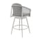 Homeroots 40" Light Gray Metal Swivel Outdoor Counter Height Bar chair with Footrest 571181 - alternate 9