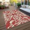 Homeroots 8' X 10' Red And Ivory Damask Washable Indoor Outdoor Area Rug 614458 - alternate 8