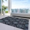 Homeroots 9' X 12' Blue Charcoal And Gray Medallion Washable Indoor Outdoor Area Rug 587702 - alternate 6