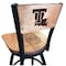 Holland Bar Stool Co 36" Blk Wrinkle Louisiana Tech Swivel Bar Stool, Laser Engraved Back L03836BWMedMplALaTechMedMpl - alternate 1