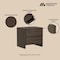 Manhattan Comfort Linda 2-Piece Dresser and Nightstand in Walnut Brown BR1658-3 - alternate 9