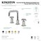 Kingston Brass Widespread Bathroom Faucet with Knurled Handle and Push Pop-Up Drain, Brushed Brass KS1417RKZ - alternate 6