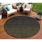 Homeroots 8' Gray And Brown Round Abstract Washable Indoor Outdoor Area Rug 588932 - alternate 1