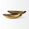 Homeroots Set of Two Gold Hammered Metal Boat Shaped Decorative Bowls, 2PK 392172 - alternate 5