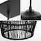 Jonathan Y Ibiza Island 30" 3-Light Woven Rope/Metal Bohemian Coastal LED Linear Pendant, Black JYL1124B - alternate 10