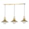 Jonathan Y Colin 3-Light 35" Adjustable Iron/Glass Retro Hurricane Triple Linear LED Pendant, Brass Gold JYL6121A - alternate 13