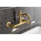 Kingston Brass Two-Handle Wall Mount Bridge Kitchen Faucet, Brushed Brass KS3257PL - alternate 6