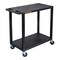 Luxor Cart, (2) Flat Shelves, 18"x32", High Density Polyethylene (Shelf), Polyvinyl Chloride (Leg), 18" W EC22-B - alternate 13