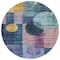 Homeroots 8' Blue Green And Copper Round Geometric Washable Indoor Outdoor Area Rug 604314 - alternate 8
