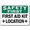 Signmission Safety Sign, 14 in Height, Plastic, 10 in Length, First Aid SF-First Aid - alternate 5