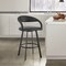 Armen Living Ramona 30in Swivel Bar Stool with Matte Black Iron and Black Faux Leather LCRASWBABLK30 - alternate 6