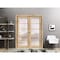 Sartodoors Sliding French Double Pocket Doors Frosted Glass Oak 72x84 (2* 36x84) Solid Core Modern Interior QUADRO4002DP-DUB-7284 - alternate 1