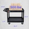 Luxor Utility Cart, (2) Shelf, Heavy Duty, High Density Polyethylene, 500 lb Load Capacity, 2 Shelves XLC11-B - alternate 15