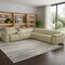 Homeroots Beige Italian Leather Power Reclining U Shaped Seven Piece Corner Sectional With Console 476590 - alternate 9