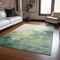 Homeroots 9' X 12' Green And Ivory Abstract Washable Indoor Outdoor Area Rug 604795 - alternate 9