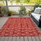 Homeroots 8' X 10' Red And Ivory Geometric Washable Indoor Outdoor Area Rug 583387 - alternate 9