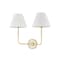 Hudson Valley Lighting Wedgewood 2 Light Wall Sconce in Aged Brass/Off-White by Mark D. Sikes MDS2201-AGB/OW - alternate 1