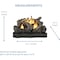 Procom Heating Ventless Dual Fuel Gas Log Set, 24in, 32,000 BTU, Remote Control PCNSDS24RT - alternate 7