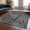 Homeroots 3' X 5' Black And Ivory Geometric Washable Indoor Outdoor Area Rug 600798 - alternate 9