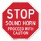 Signmission Stop Sound Horn Proceed with Cautio, 10 Inch X 10 Inch, Aluminum Metal Signs OC-A-10-323 - alternate 1