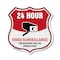 Signmission 24 Hour Surveillance Shield Sign Video S, 12 Inch X 12 Inch, Aluminum Metal Sign SHI-A-12-348 - alternate 1
