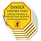 Signmission Danger Confined Space Special Train, 4 inch X 4 inch, Vinyl Decal, 5PK OC-D-5PACK-4-44 - alternate 1