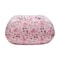 Homeroots 32" Pink and White Microfiber Round Princess Pouf Cover 546264 - alternate 5