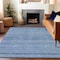 Homeroots 10' X 14' Denim Blue And Sky Blue Striped Washable Indoor Outdoor Area Rug 615349 - alternate 7