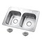 Kingston Brass 33-Inch Stainless Steel Self-Rimming Double Bowl Drop-In Kitchen Sink, 4-Hole with Strainer KGKTD332261 - alternate 1