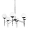 Homeroots Black Sputnik Six Light Frosted Metal and Glass Dimmable Chandelier With White Shades 611360 - alternate 3