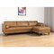 Homeroots Tan Genuine Leather L Shaped Sofa and Chaise Sectional With Toss Pillows 607316 - alternate 6