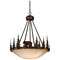 Vaxcel Bozeman 4-Light 24 in. Wide Burnished Bronze Rustic Bear Bowl Pendant Light Amber Glass PD55724BBZ - alternate 1