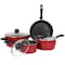 Gibson Home Armada 7 Piece Nonstick Carbon Steel Cookware Set in Red 127764.07 - alternate 1