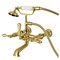 Kingston Brass 7-Inch Wall Mount Tub Faucet with Hand Shower, Brushed Brass CC541T7 - alternate 1