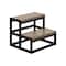 Monarch Specialties Ladder, Step Stool, Bedroom, Kitchen, Black Metal, Dark Taupe Laminate, Contemporary I 4000 - alternate 3
