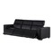 Homeroots 110" Black Top Grain Leather Reclining Metal USB Sofa 720307 - alternate 8
