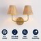 Jonathan Y Malaya 16" 2-Light Bohemian Coastal Metal Pleated Paper Shade LED Vanity Light, Beige/Brass Gold JYL1615A - alternate 8