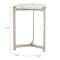 Homeroots 25" White And Silver Marble And Aluminum Round Cross Legs End Table 576794 - alternate 8