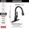 Delta Leland Single Handle Pull-Down Kitchen Faucet With Touch2O Technology And ShieldSpray Technologies 9178T-BL-DST - alternate 6