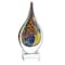 Homeroots 13" Blue and Yellow Murano Glass Modern Abstract Tabletop Sculpture 376083 - alternate 1