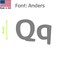 Aacc Self-Adhesive Vinyl Letter: Q, Scale: 0.75 in. Color: Gray Font: Anders by AACC-Anders-UQ-Gray-I0.75x1 - alternate 1