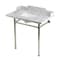 Kingston Brass 36-Inch Carrara Marble Console Sink with Stainless Steel Legs, 8-Inch, 3-Hole KMS36227M38SQ6 - alternate 1