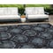 Homeroots 9' X 12' Blue Charcoal And Gray Medallion Washable Indoor Outdoor Area Rug 587702 - alternate 1
