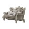 Homeroots 68in Vintage Gray Faux Leather And Bone White Love Seat 515703 - alternate 6