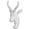 Homeroots Dugaleon VII White Ibex Coat Hook 12" X 6" White Ibex Resin Hanging Dimensional Sculpture w/ Hooks 608669 - alternate 1