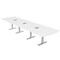 Skutchi Designs 16ft Arc Rectangle Conference Table With Power | Harmony Series | 16 Person Meeting Room Table HAR-AREC-48X192-T-W960-ESIL - alternate 1