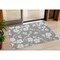 Homeroots 3' X 5' Gray And Ivory Floral Washable Indoor Outdoor Area Rug 599886 - alternate 1