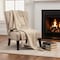 Homeroots 50" X 60" Brown Cotton Woven Ikat Throw Blanket with Tassels 518844 - alternate 4