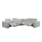 Homeroots Light Gray Italian Leather Power Reclining U Shaped Six Piece Corner Sectional With Console 476589 - alternate 7